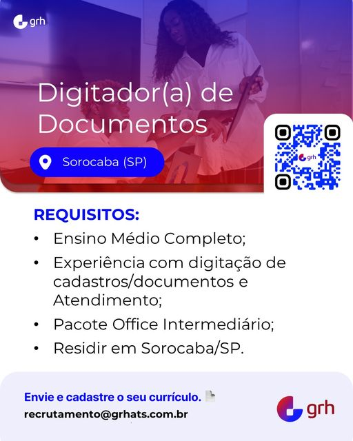 VAGAS DE EMPREGO DIGITADOR